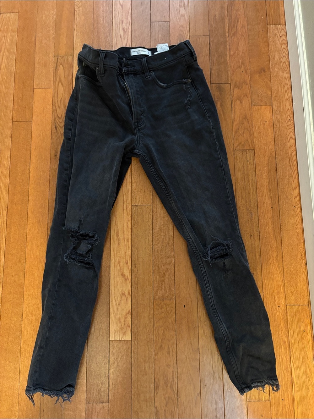 Abercrombie & Fitch Black Slim Distressed Skinny Jeans